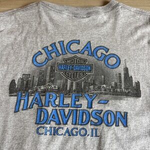 Harley-Davidson Gray and Blue Short Sleeve Tee